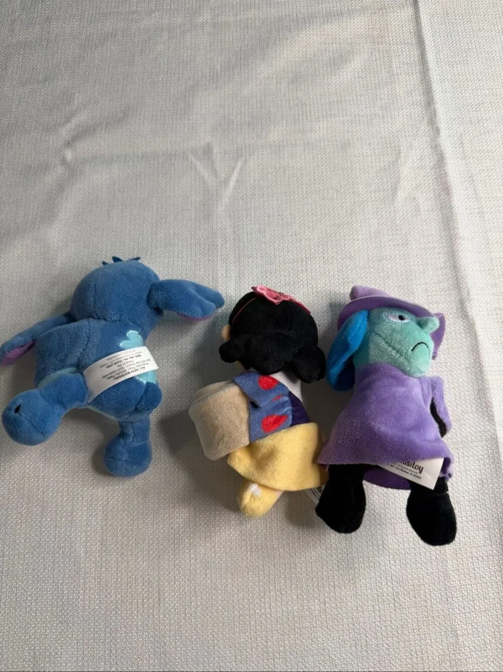 Disney Slap Bracelet Plush Lot of 3 Stitch Snow White Eeyore Vintage Toys